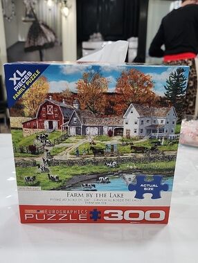 EUROGRAPHICS 300-PIECE 'FARM BY THE LAKE' XL PUZZLE
